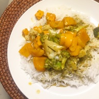 Vegetable Green Curry over Basmati
